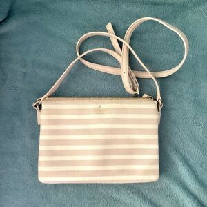 Stylish Kate Spade Striped Crossbody Bag – Cream & Tan